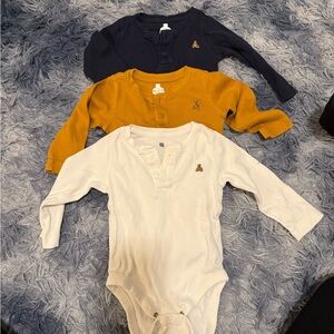 Baby Bodysuit Set - Navy, Mustard, White